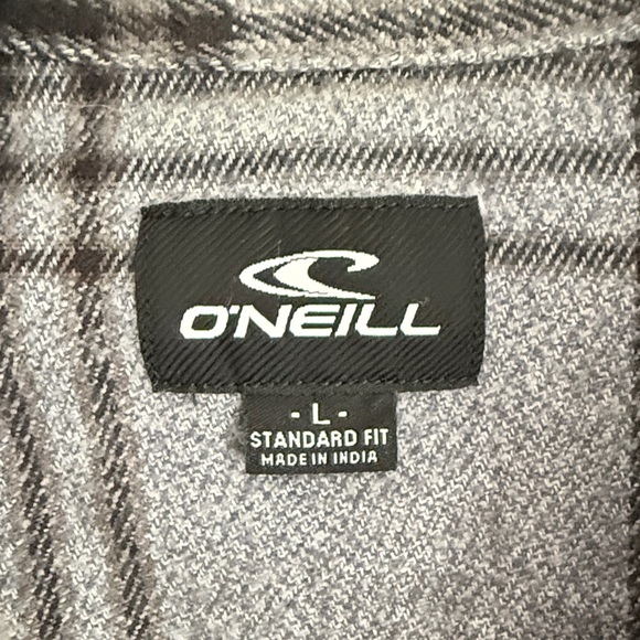 O'Neill Men's Cozy Black and Gray Plaid Zip Jacket - Picture 3 of 9